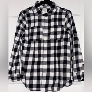 Core Life’Kids Black&White Checkered Button Down Shirt Large